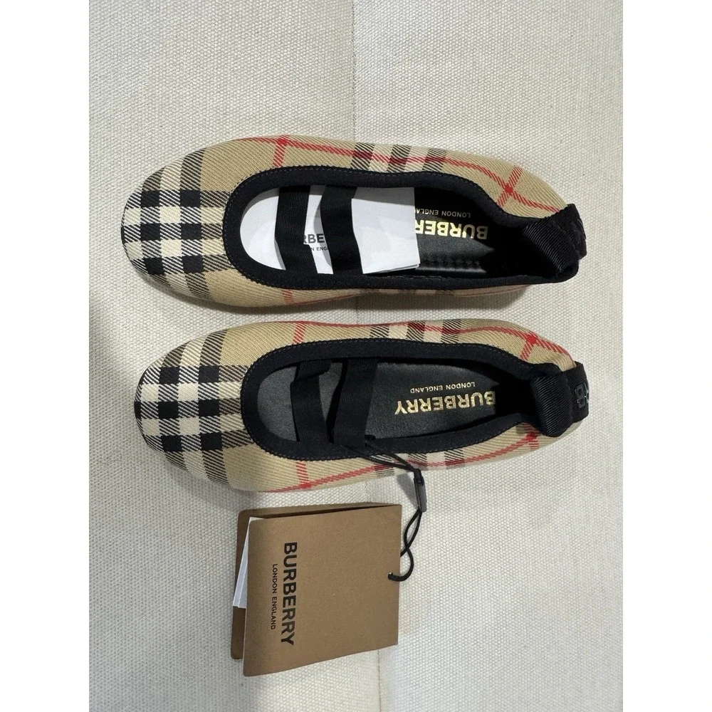 Burberry Girls' Mini Grace Vintage Check Ballet Flats Size‎ 27 US 9.5 NEW